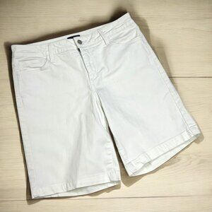 NYDJ White Lift Tuck Technology Stretch Denim Bermuda Shorts